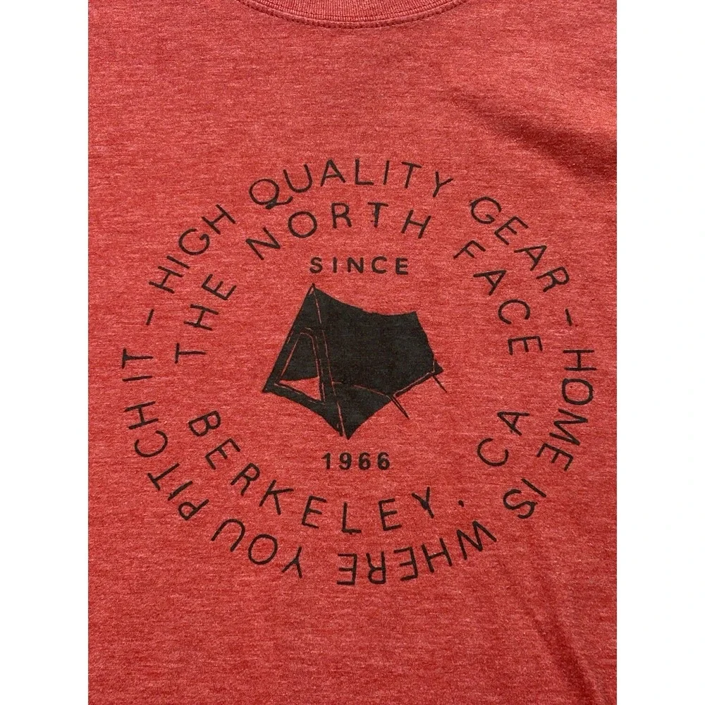 The North Face Red Logo Graphic T-Shirt Men's XL Classic Fit Camping Tent Hiker